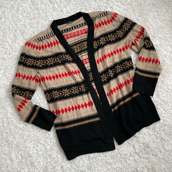 Tablets Winter Themed Open Cardigan Sweater - Picture 1 of 3